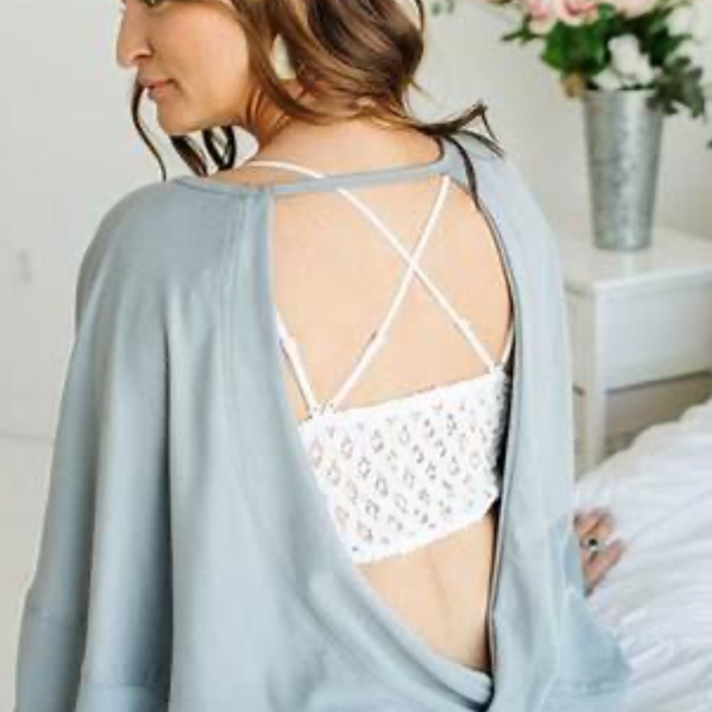 Free People Twisted Open Back Sweatshirt